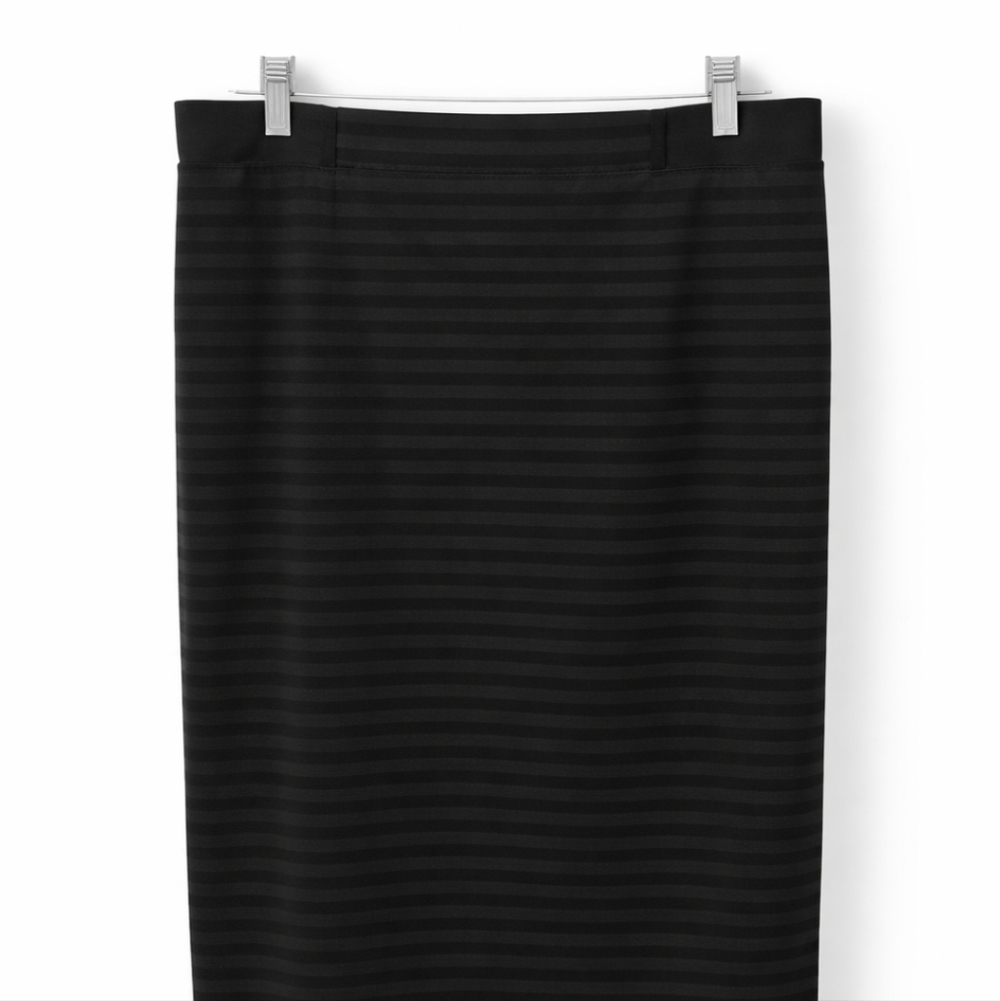 Nine West Green Black Striped Poly Elastane Blend Back Zip Lined Mini Skirt S 12